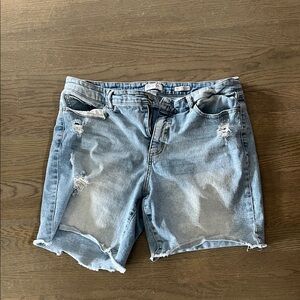 Sofia by Sofia Vergara Ripped Blue Jean Shorts
